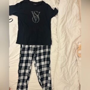 Victoria's Secret Black and White Plaid Pajama Pants